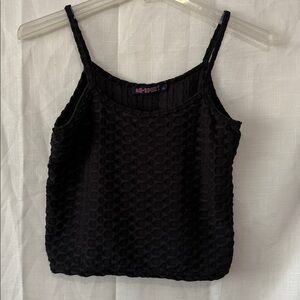 Black Textured Tank Top